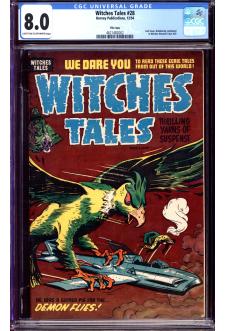 WITCHES TALES #28 CGC 8.0 LT/OW PAGES front cover