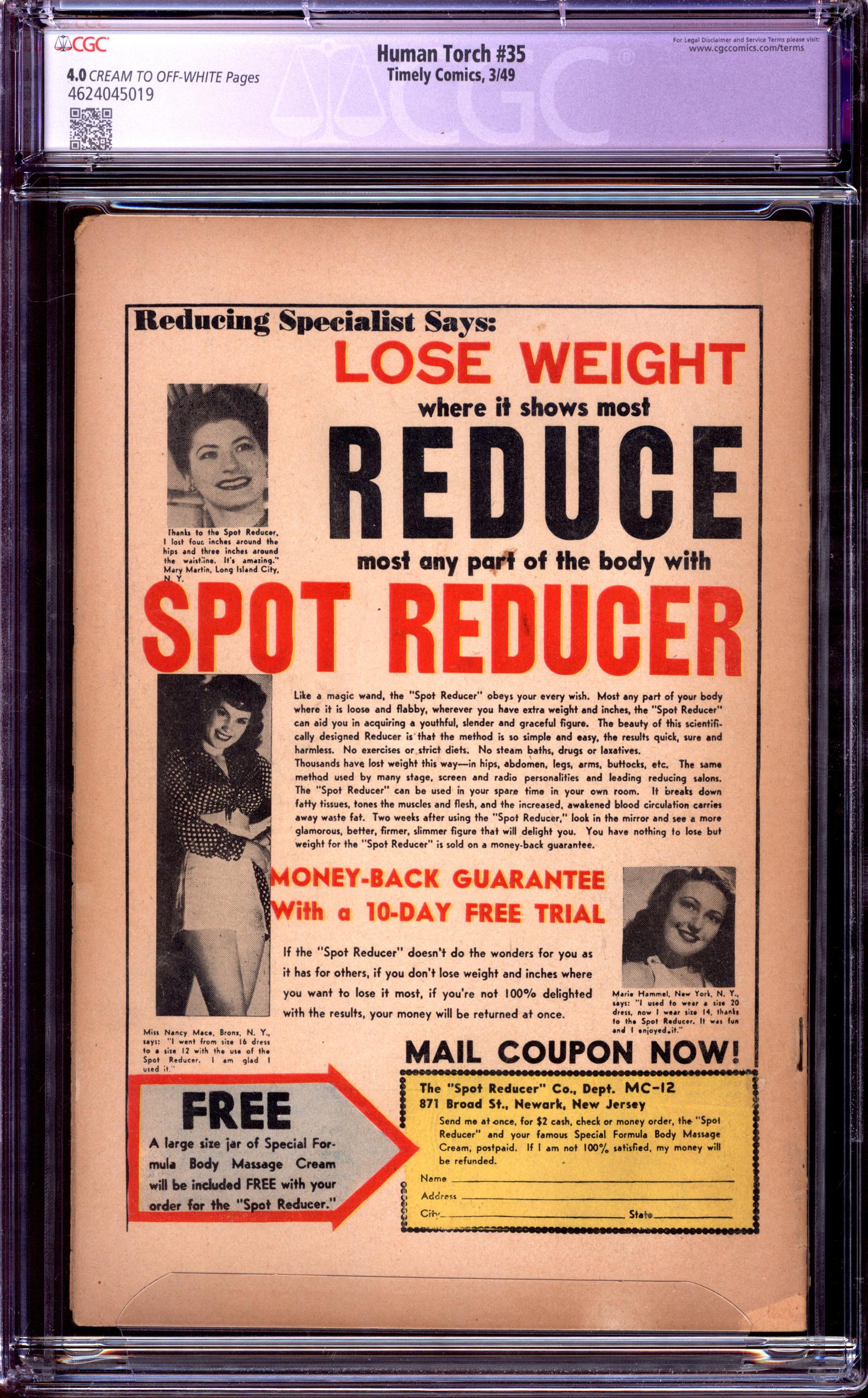 HUMAN TORCH Back Cover