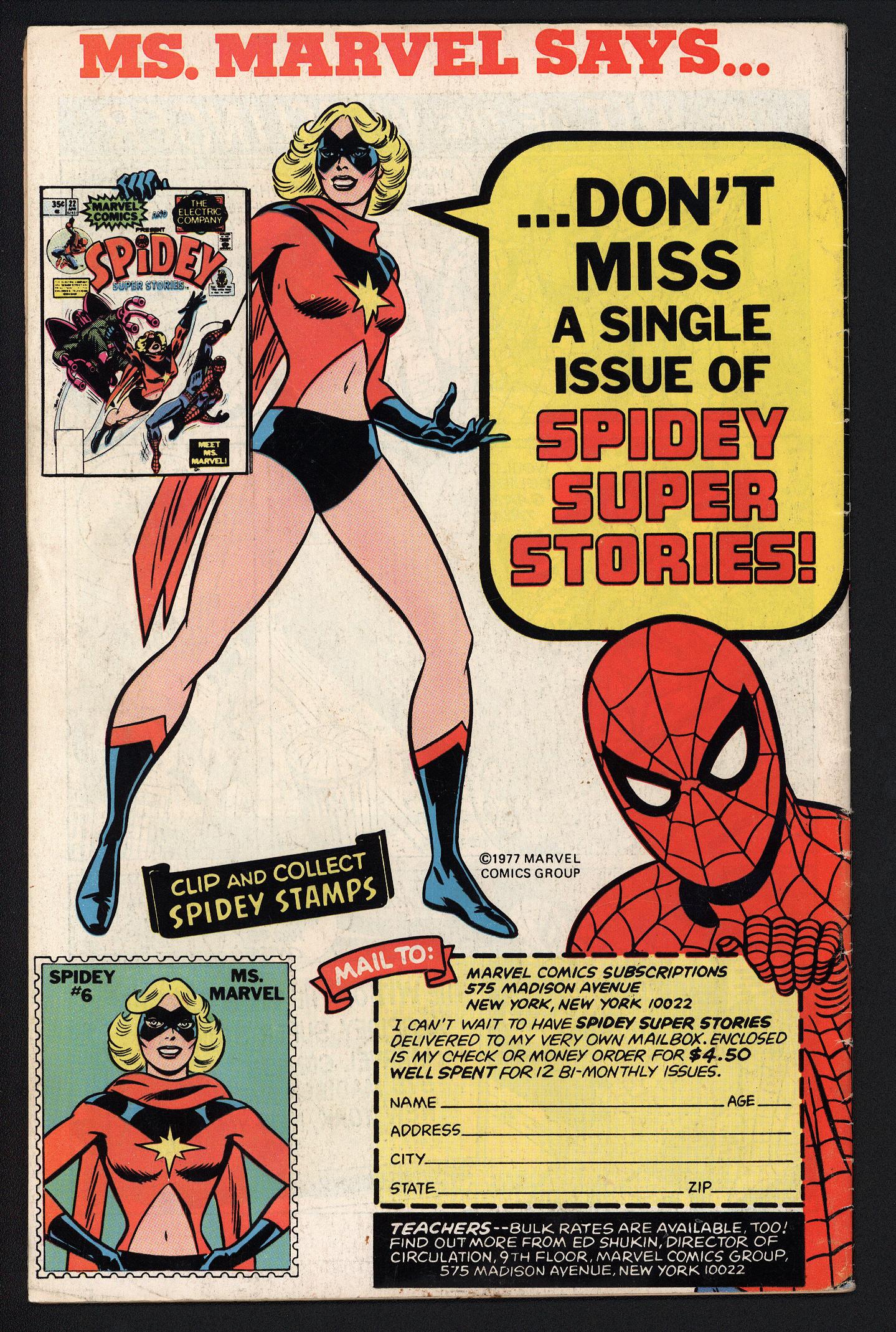 SPIDEY SUPER STORIES Back Cover