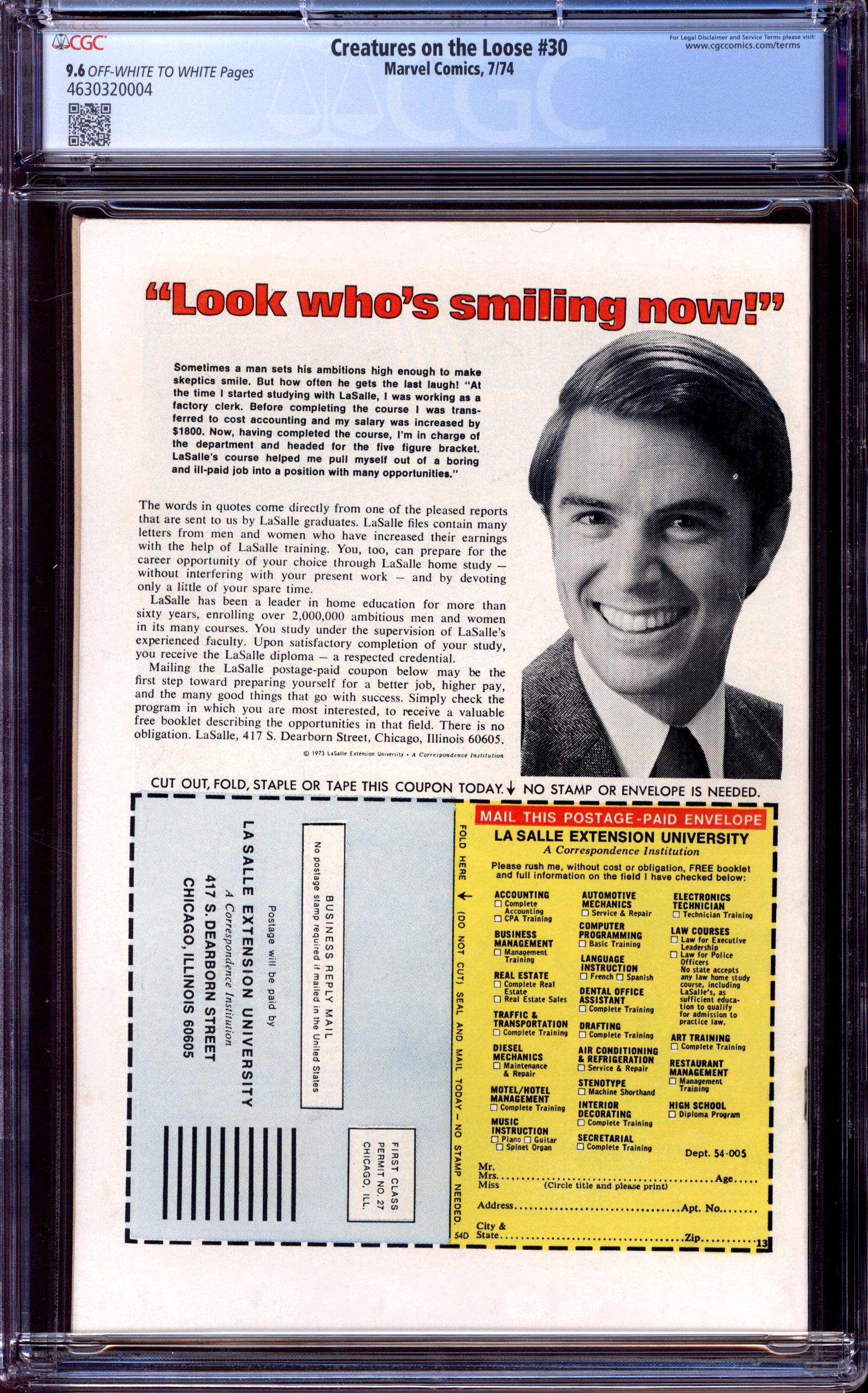 CREATURES ON THE LOOSE Back Cover