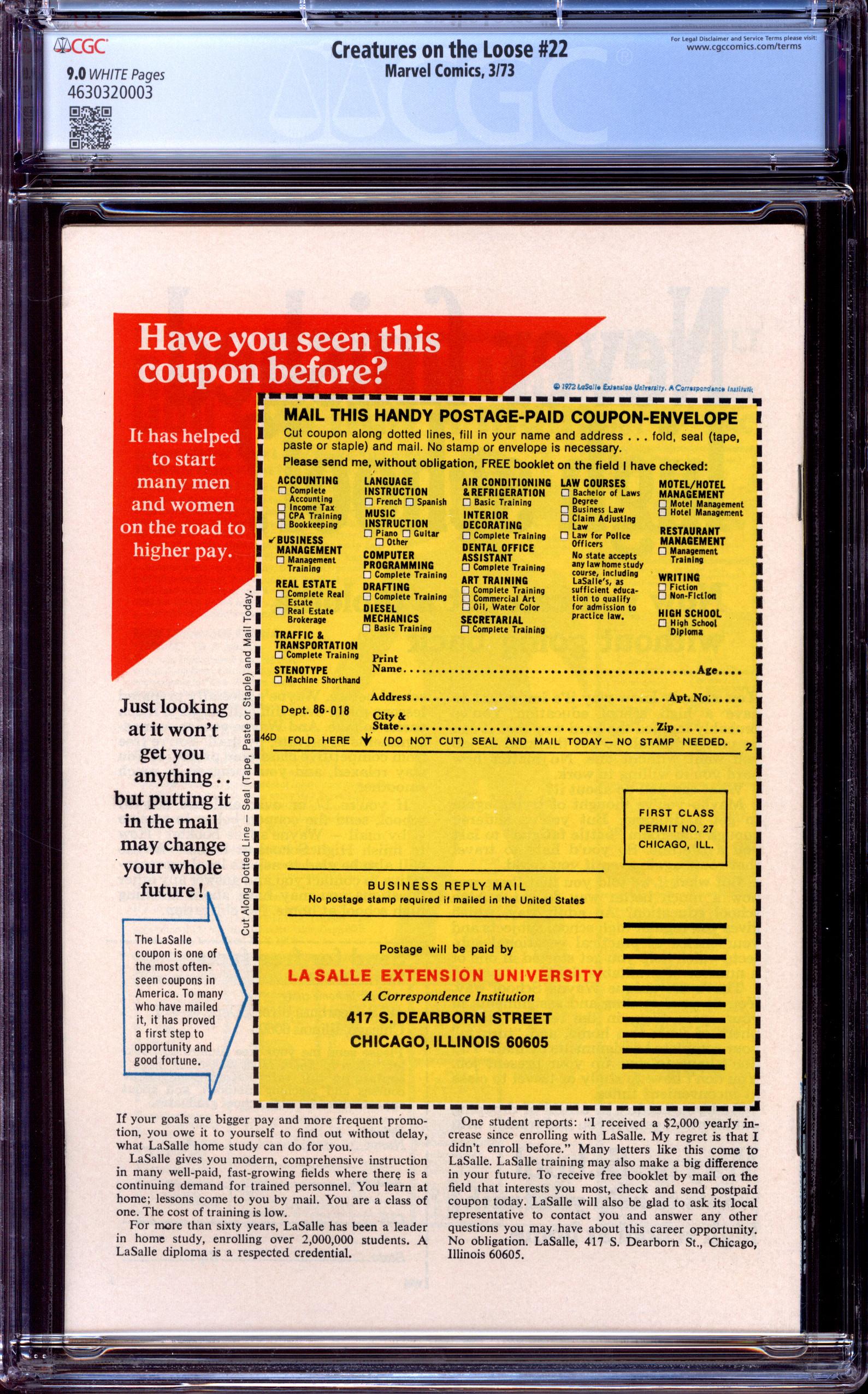 CREATURES ON THE LOOSE Back Cover