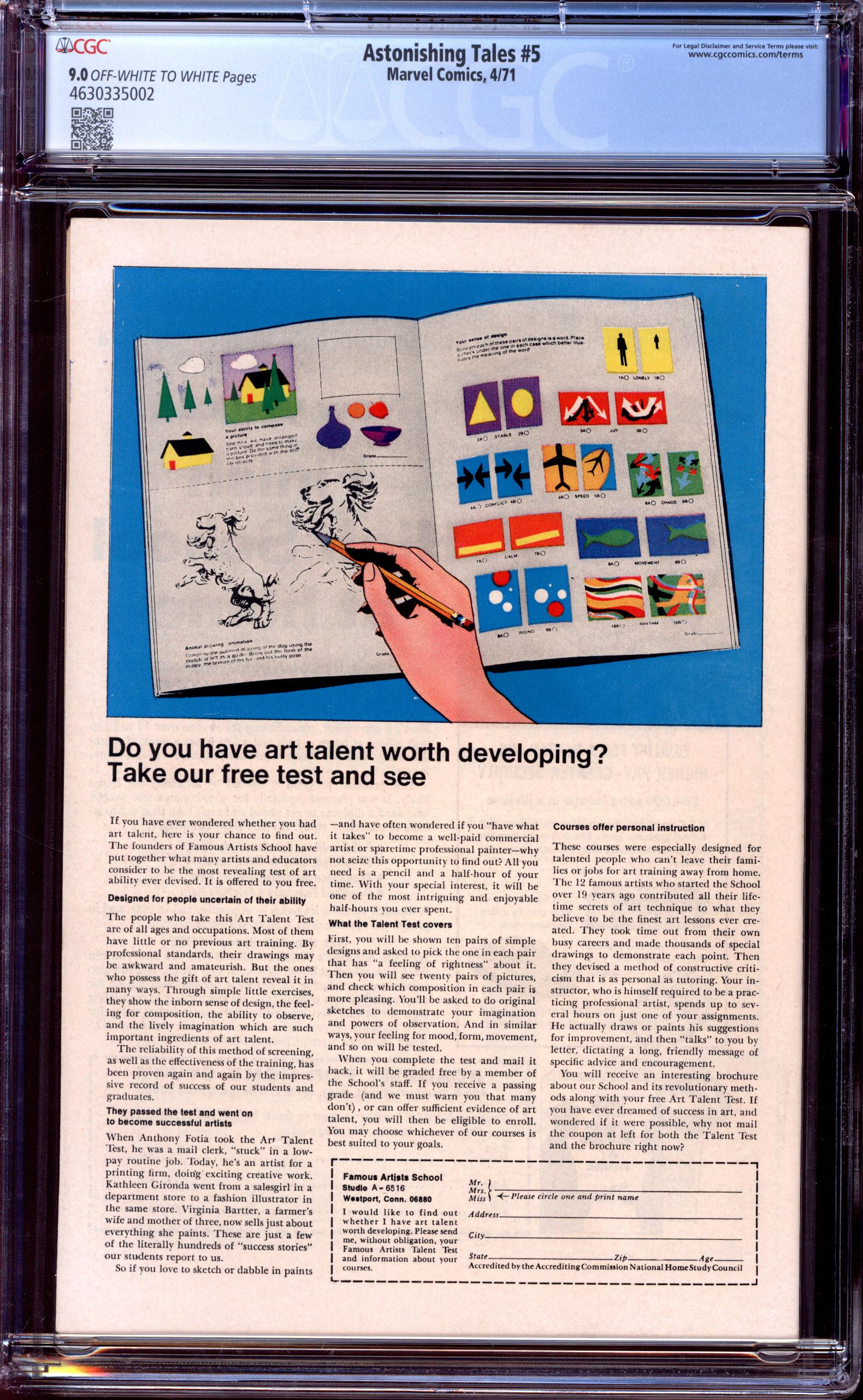 ASTONISHING TALES Back Cover