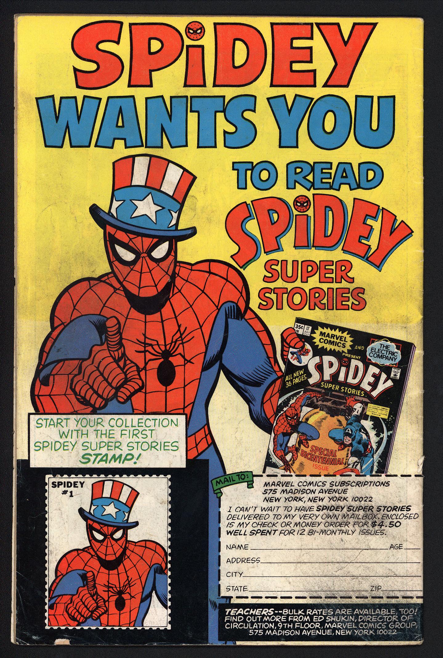SPIDEY SUPER STORIES Back Cover
