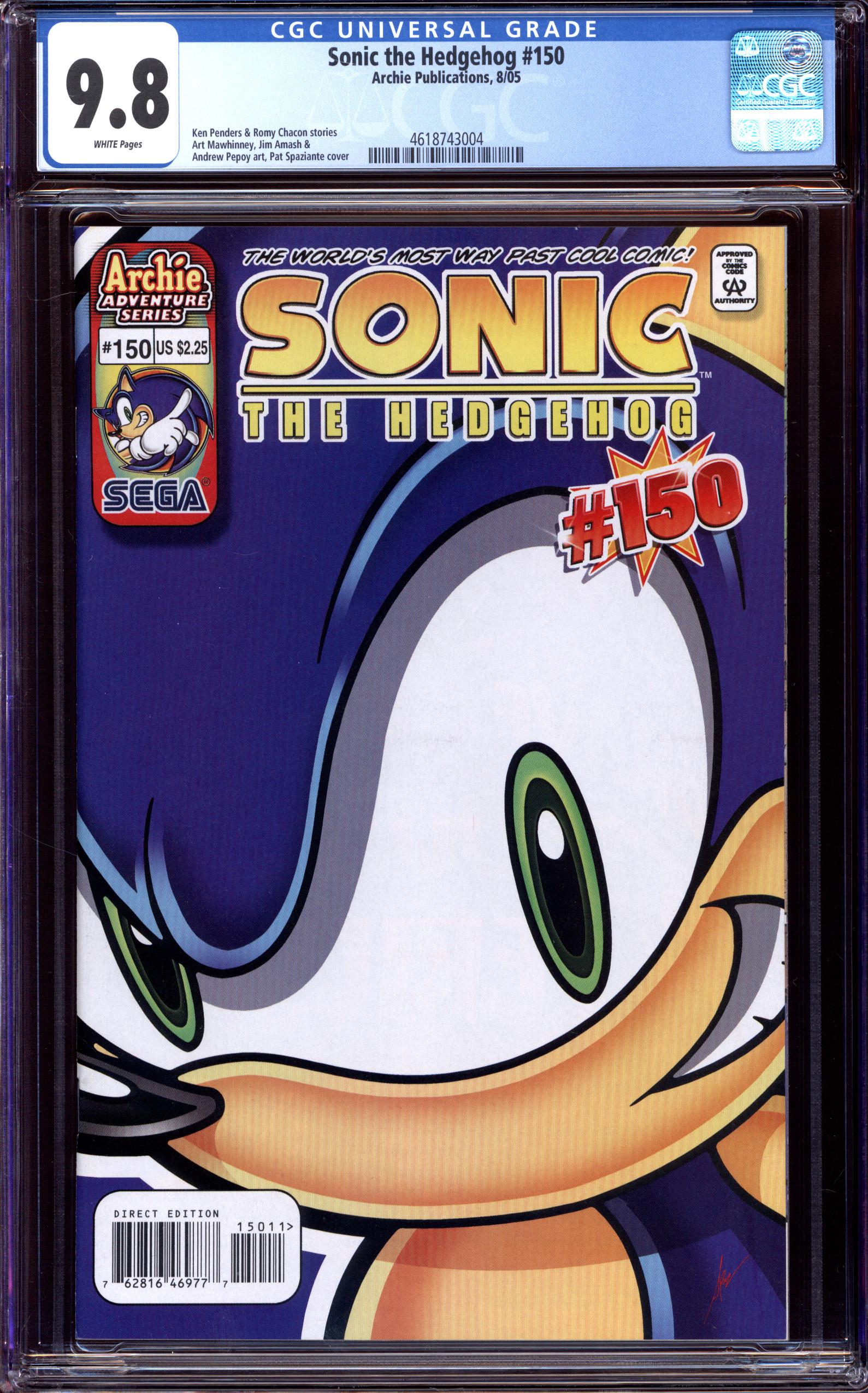SONIC THE HEDGEHOG #150 CGC 9.8 WHITE PAGES | Reece's Rare Comics
