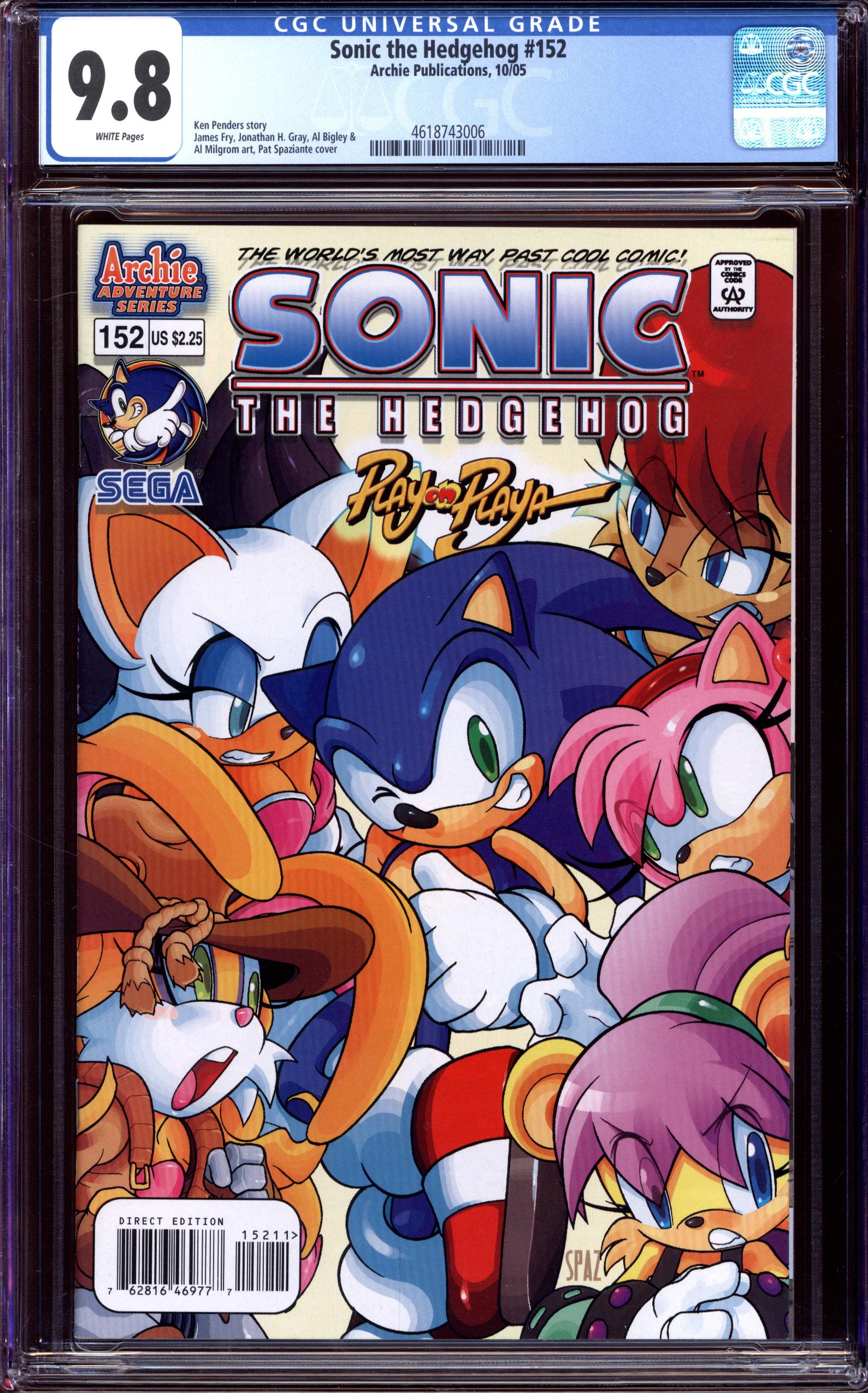 SONIC THE HEDGEHOG #152 CGC 9.8 WHITE PAGES | Reece's Rare Comics