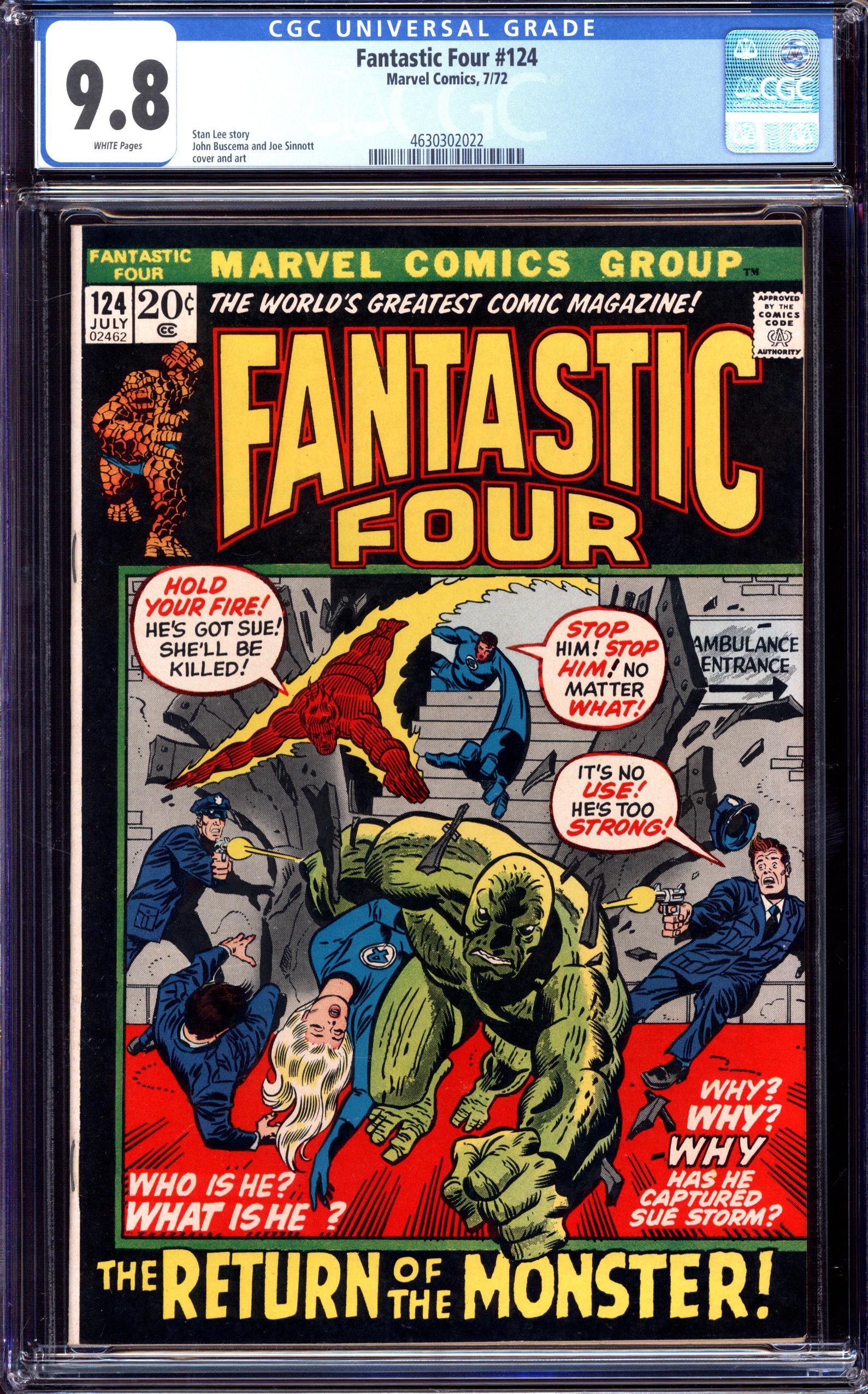 FANTASTIC FOUR #124 CGC 9.8 WHITE PAGES | Reece's Rare Comics