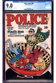 POLICE COMICS #86 CGC 9.0 OW/WH PAGES front cover