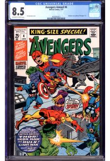 AVENGERS ANNUAL #4 CGC 8.5 OW/WH PAGES front cover