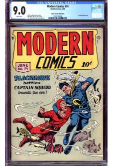 MODERN COMICS #74 CGC 9.0 WHITE PAGES front cover