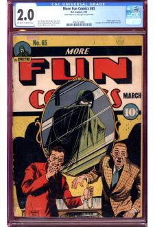 MORE FUN COMICS #65 CGC 2.0 OW/WH PAGES front cover