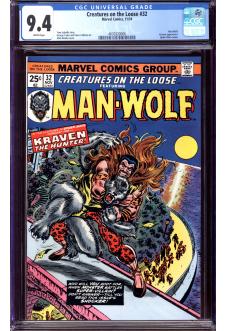 CREATURES ON THE LOOSE #32 CGC 9.4 WHITE PAGES front cover