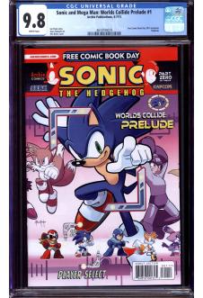 SONIC AND MEGA MAN: WORLDS COLLIDE PRELUDE #1 CGC 9.8 WHITE PAGES front cover