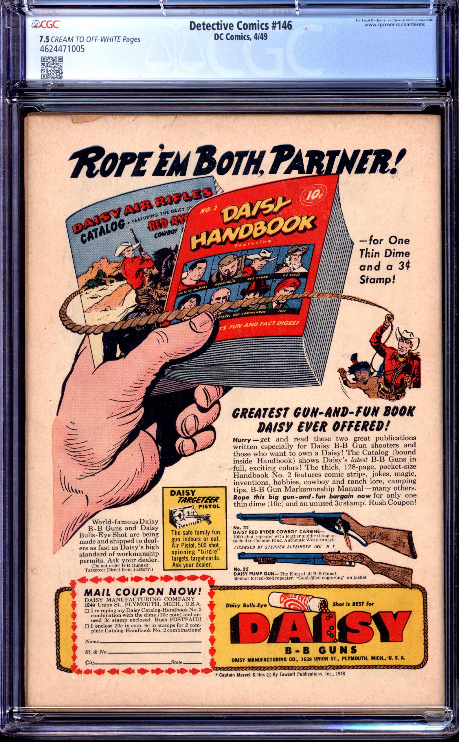 DETECTIVE COMICS Back Cover