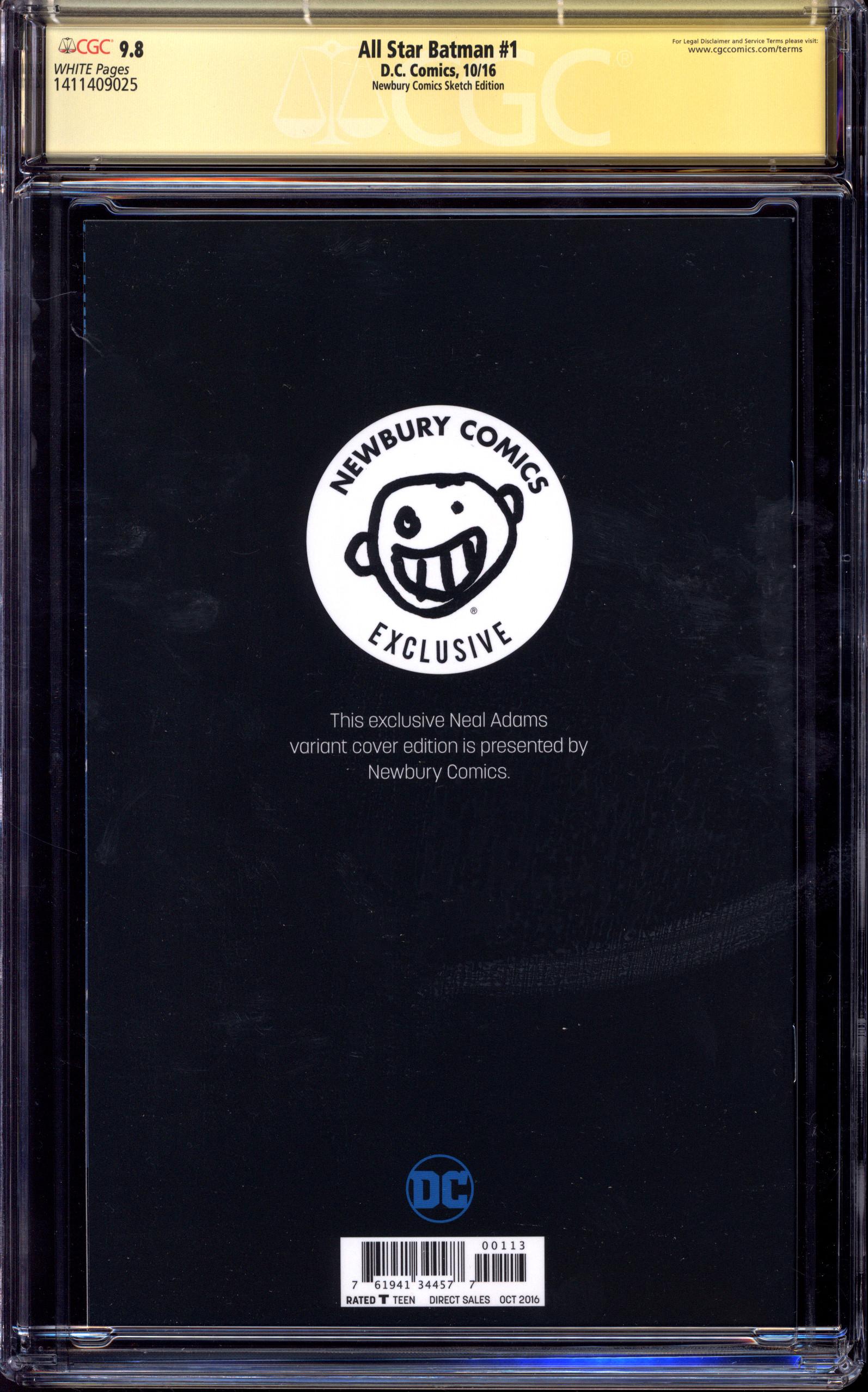 ALL STAR BATMAN Back Cover