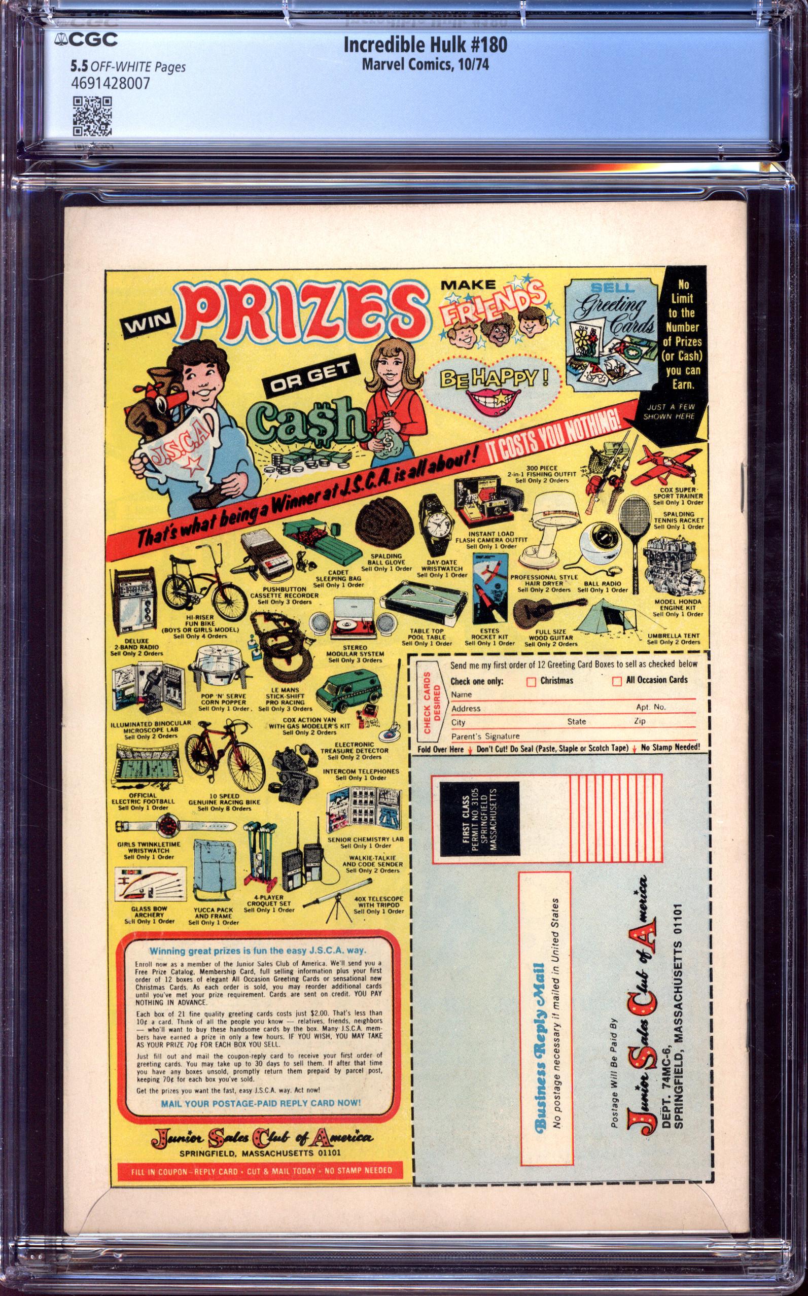 INCREDIBLE HULK Back Cover