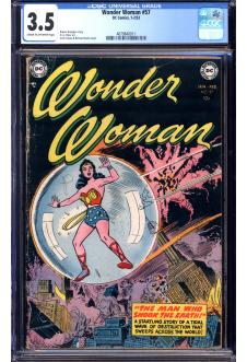 WONDER WOMAN #57 CGC 3.5 CR/OW PAGES front cover