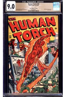 HUMAN TORCH #20 CGC 9.0 OW PAGES front cover