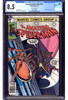 AMAZING SPIDER-MAN #213 CGC 8.5 WHITE PAGES MARK JEWELERS front cover