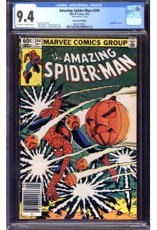 AMAZING SPIDER-MAN #244 CGC 9.4 OW/WH PAGES MARK JEWELERS front cover