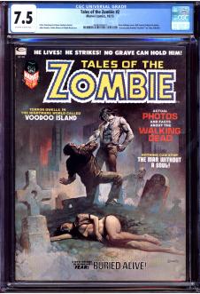 TALES OF THE ZOMBIE #2 CGC 7.5 OW/WH PAGES front cover
