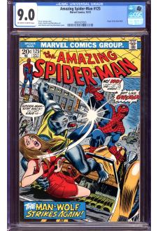 AMAZING SPIDER-MAN #125 CGC 9.0 OW/WH PAGES front cover