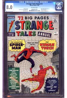 STRANGE TALES ANNUAL #2 CGC 8.0 OW PAGES front cover