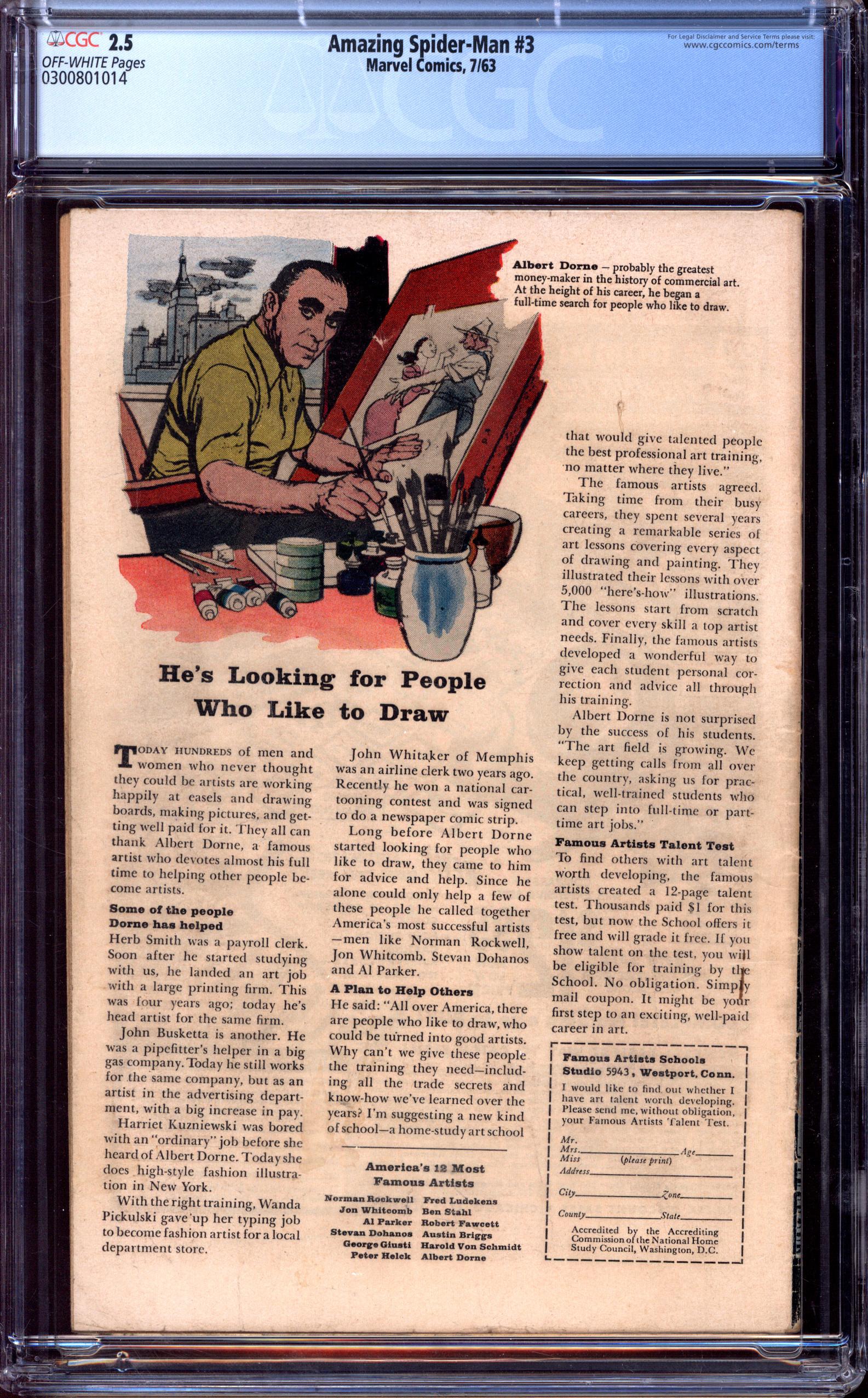 AMAZING SPIDER-MAN Back Cover