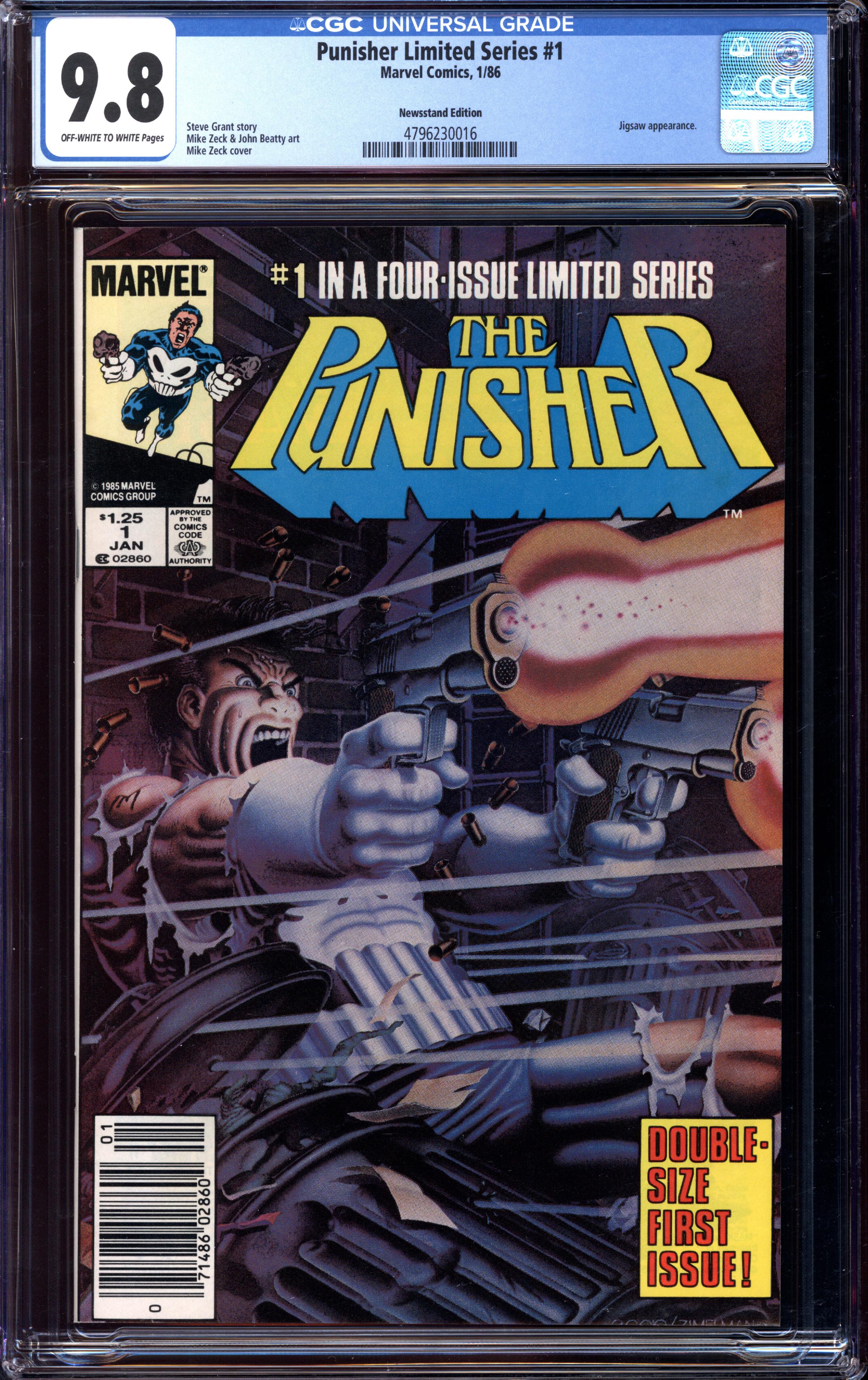 アメコミリーフ Punisher Limited Series #1 CGC PUNISHER LIMITED SERIES #1 CGC 9.8 OW/WH PAGES | Reece's Rare Comics