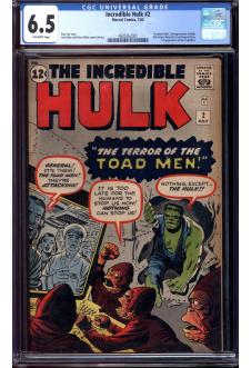 INCREDIBLE HULK #2 CGC 6.5 OW PAGES front cover