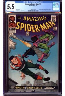 AMAZING SPIDER-MAN #39 CGC 5.5 OW/WH PAGES front cover
