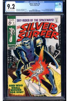 SILVER SURFER #5 CGC 9.2 OW/WH PAGES front cover