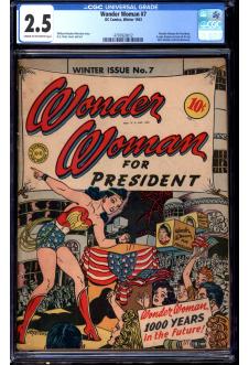 WONDER WOMAN #7 CGC 2.5 CR/OW PAGES front cover