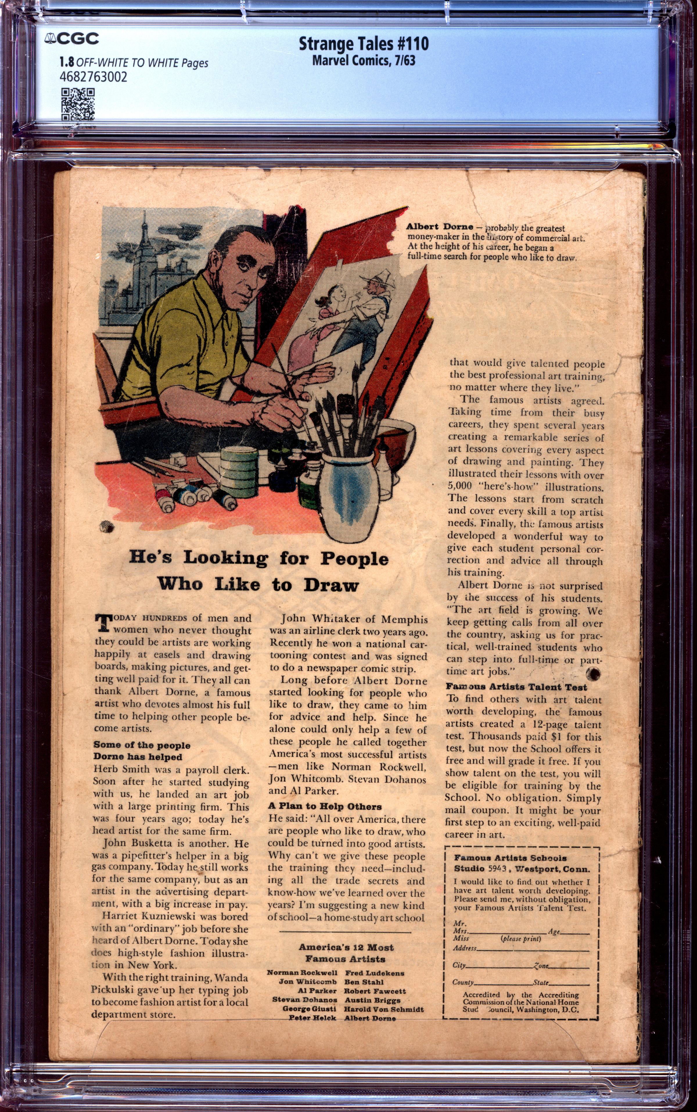 STRANGE TALES Back Cover