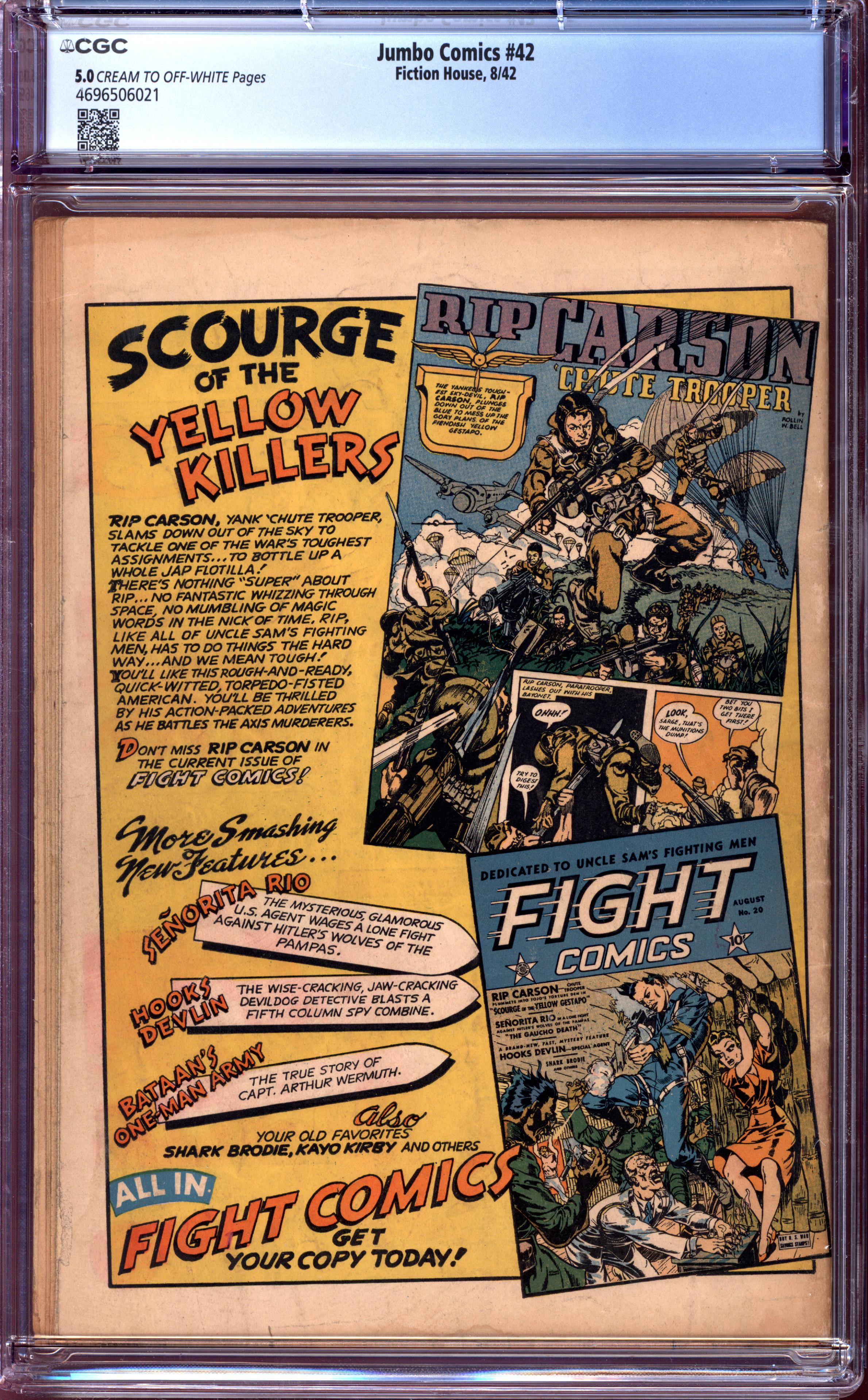 JUMBO COMICS Back Cover