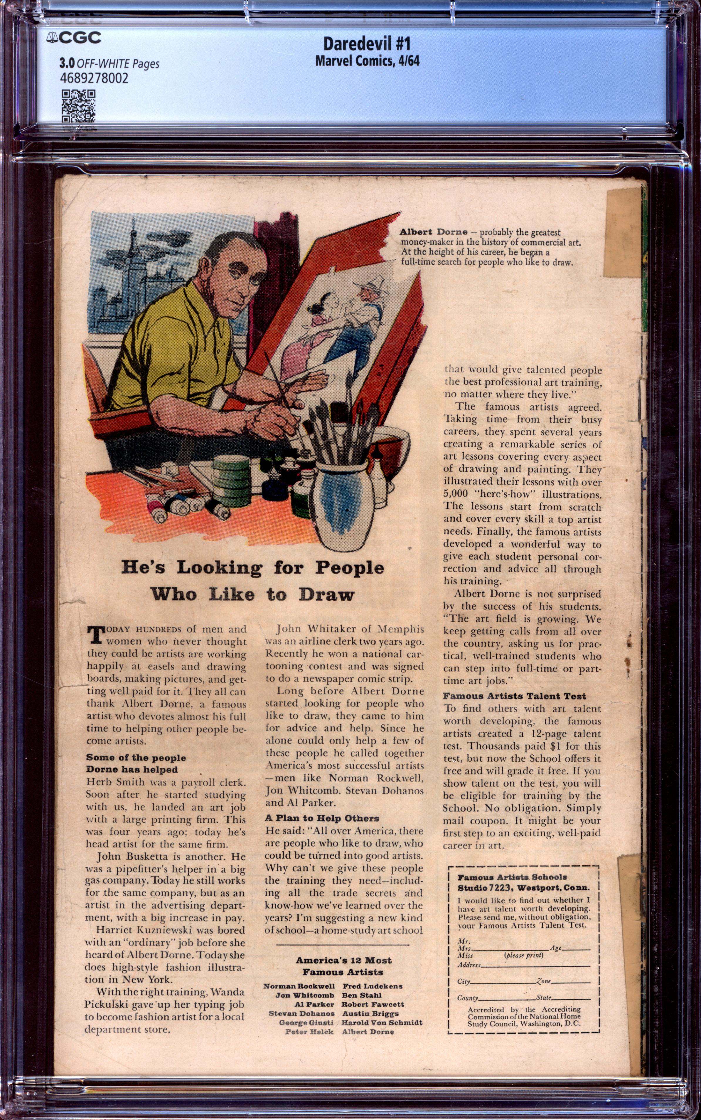 DAREDEVIL Back Cover