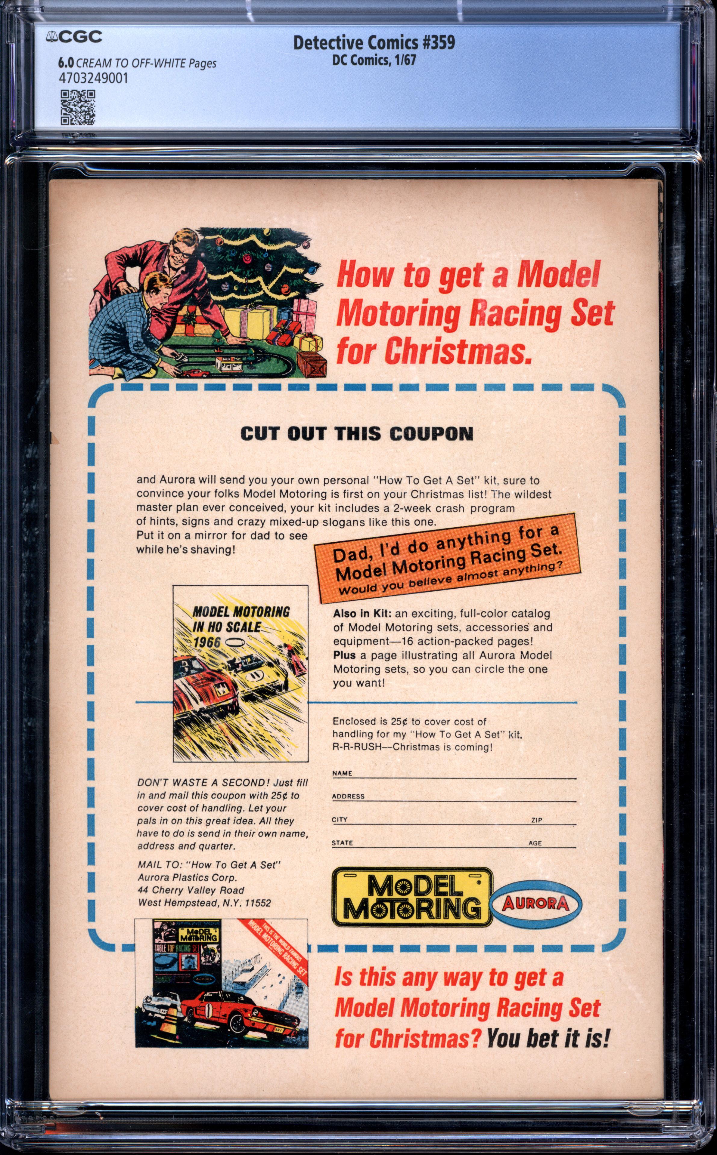 DETECTIVE COMICS Back Cover