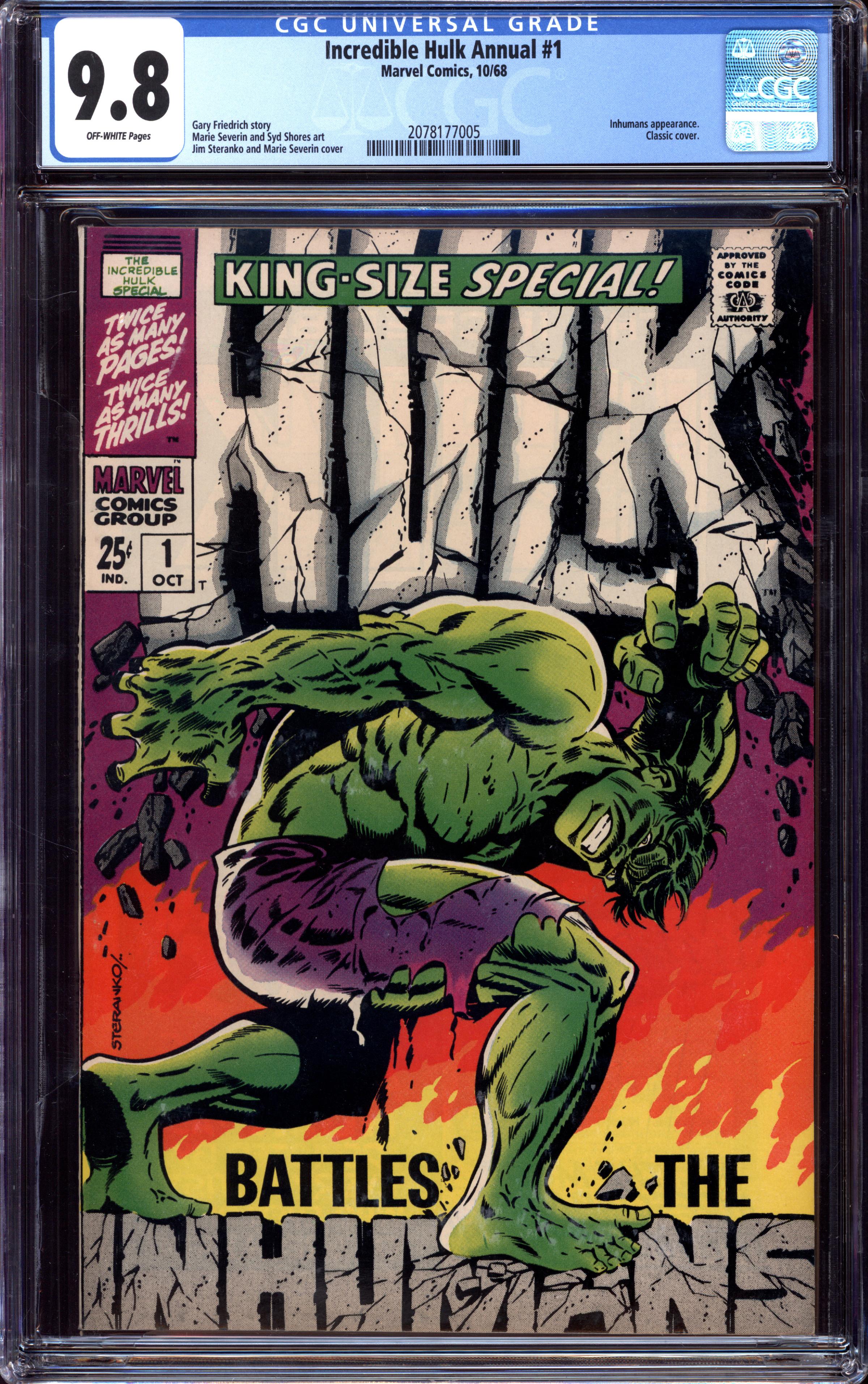 INCREDIBLE HULK ANNUAL #1 CGC 9.8 OW PAGES | Reece's Rare Comics