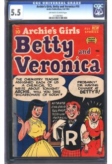ARCHIE'S GIRLS BETTY AND VERONICA #10 CGC 5.5 OW/WH PAGES front cover