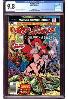 RED SONJA #1 CGC 9.8 WHITE PAGES front cover