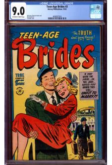 TEEN-AGE BRIDES #3 CGC 9.0 OW/WH PAGES front cover