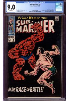 SUB-MARINER #8 CGC 9.0 WHITE PAGES front cover