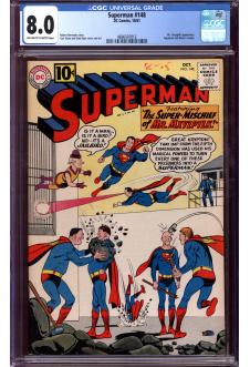 SUPERMAN #148 CGC 8.0 OW/WH PAGES front cover