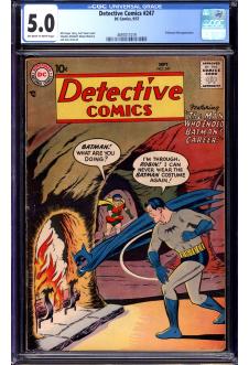 DETECTIVE COMICS #247 CGC 5.0 OW/WH PAGES front cover