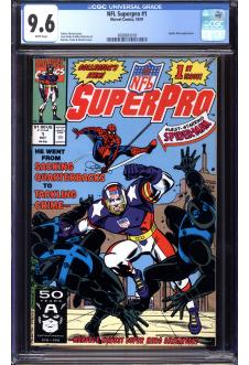NFL SUPERPRO #1 CGC 9.6 WHITE PAGES front cover