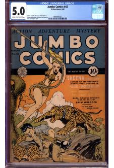 JUMBO COMICS #42 CGC 5.0 CR/OW PAGES front cover