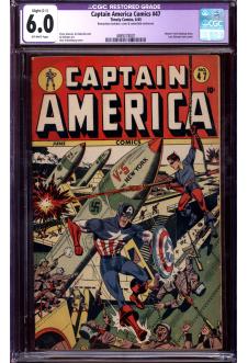 CAPTAIN AMERICA COMICS #47 CGC 6.0 OW PAGES R front cover