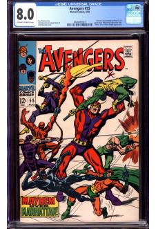 AVENGERS #55 CGC 8.0 OW/WH PAGES front cover