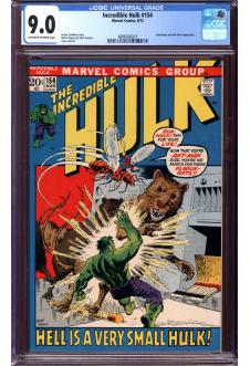 INCREDIBLE HULK #154 CGC 9.0 OW/WH PAGES front cover