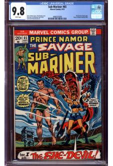 SUB-MARINER #65 CGC 9.8 WHITE PAGES front cover