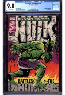 INCREDIBLE HULK ANNUAL #1 CGC 9.8 OW PAGES front cover